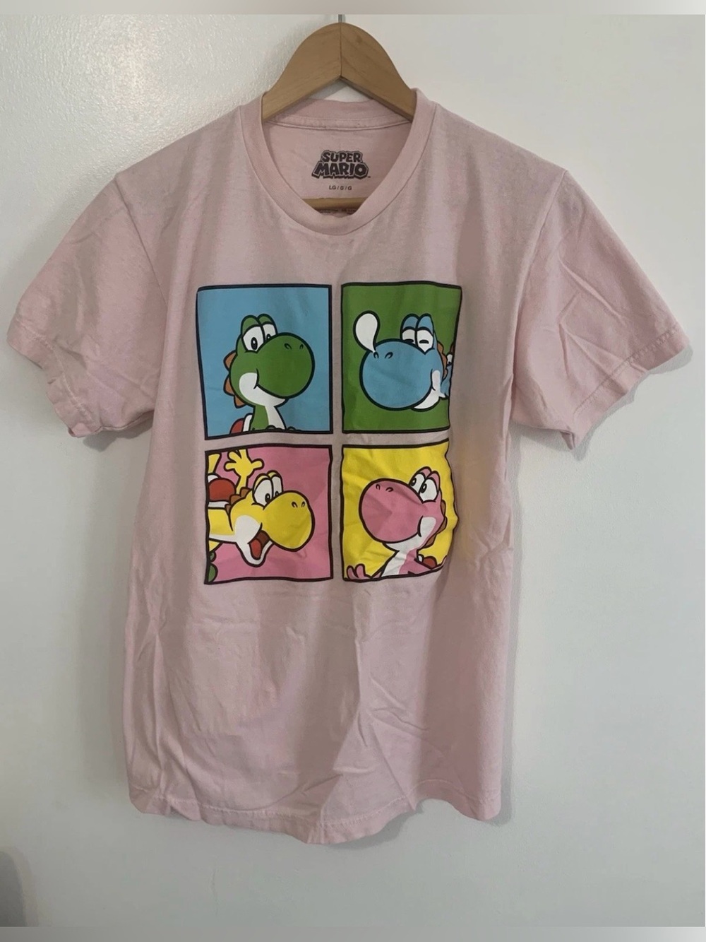 Yoshi T-shirt; Super Mario Official - 100% Cotton Large Size